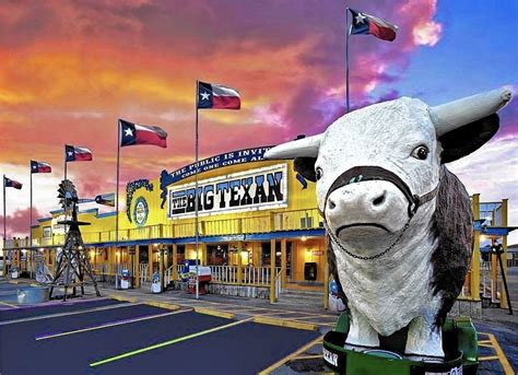 The big texan steakhouse in amarillo - Thank you! -Cindy And Greg. Lean More. Big Texan Restaurant & Motel - 7701 Interstate 40 East Access Rd. Amarillo, TX 79118. Big Texan Rv Ranch - 1414 Sunrise Dr, Amarillo, TX 79104.
